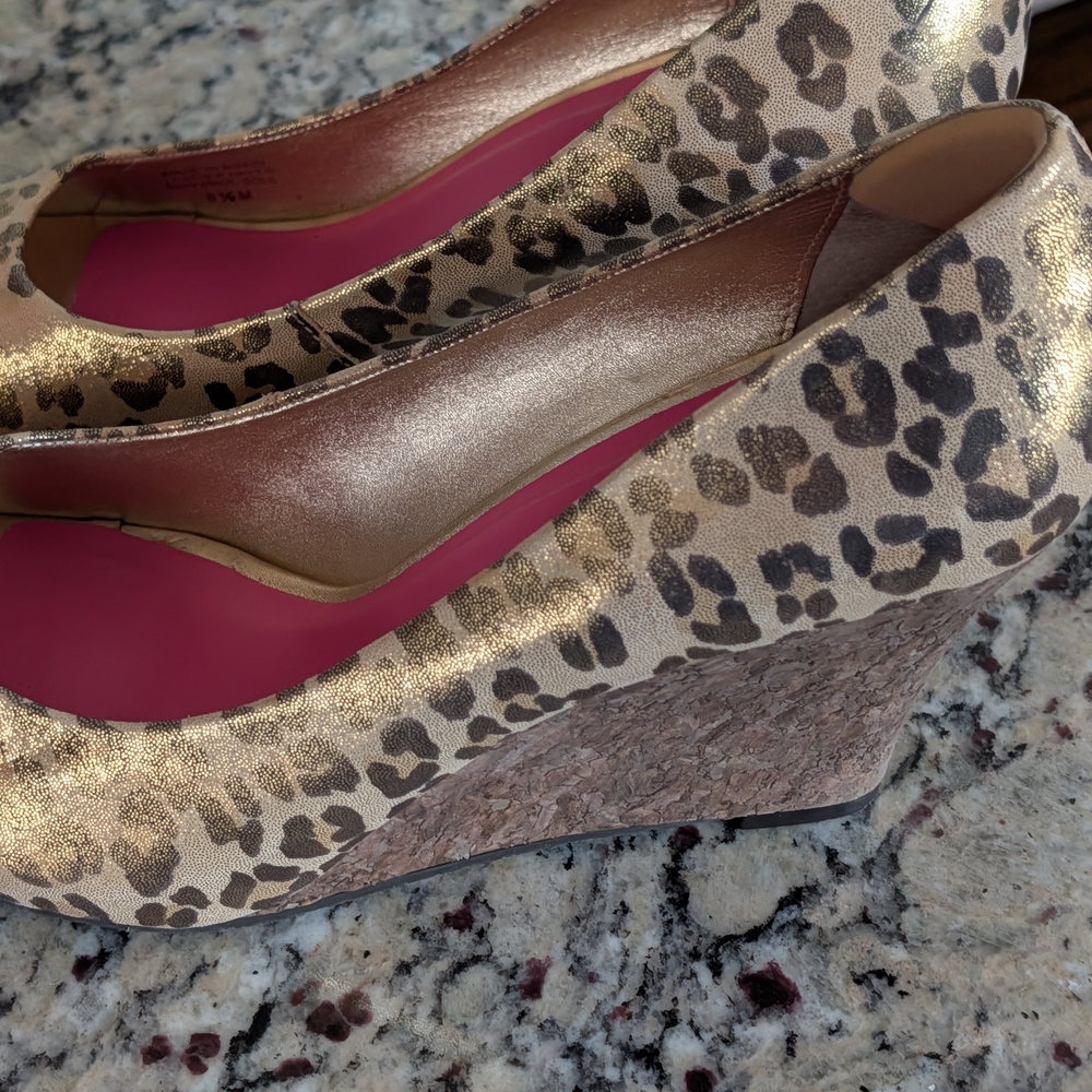 Lilly Pulitzer Leopard Print Resort Chic Wedge Sandal Sz 8.5 - Picture 6 of 14